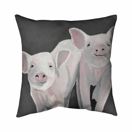 BEGIN HOME DECOR 26 x 26 in. Two Little Piglets-Double Sided Print Indoor Pillow 5541-2626-AN420-1